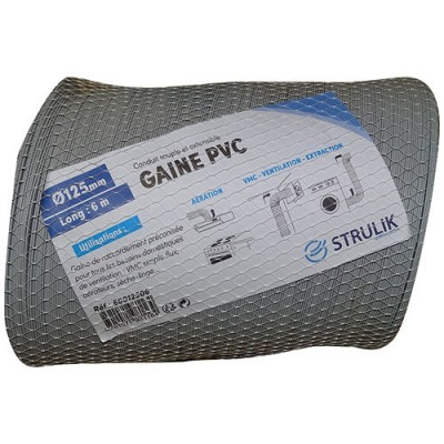 GAINE SOUPLE PVC GRIS D.125MM 6ML FIL (Vendu par 1)