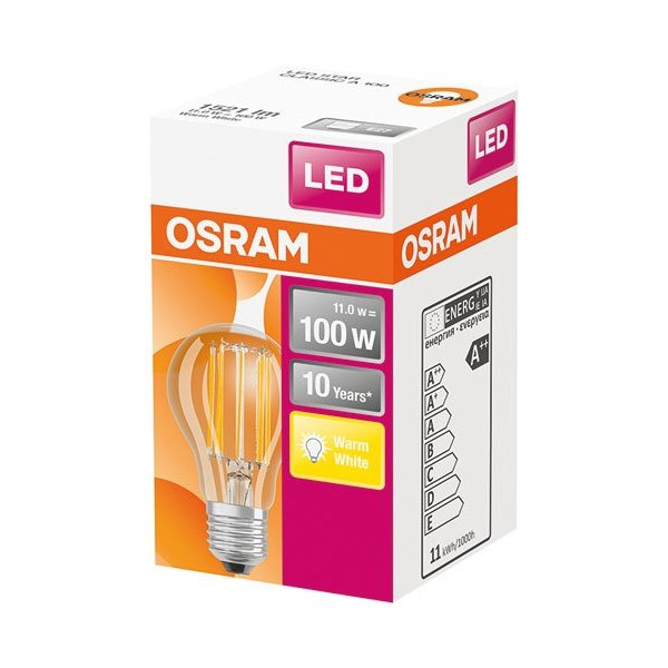 OSRAM - Ampoule led standard claire filament de 11W équivalent 100 W E27 chaud
