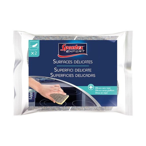SPONTEX EXPERT - éponges surfaces délicates x2