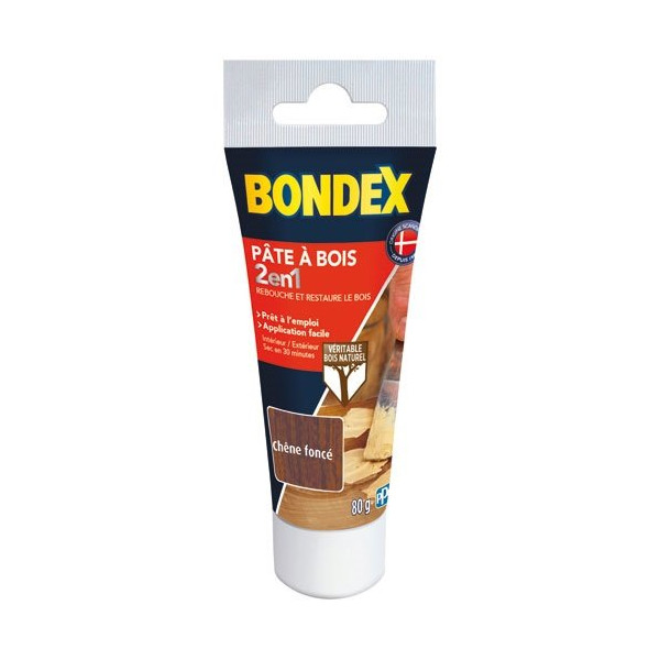 BONDEX - Pâte à bois chêne foncé tube 80gr