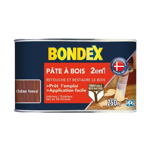 BONDEX - Pâte à bois chêne foncé 250gr