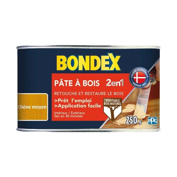 BONDEX - Pâte à bois chêne moyen 250gr
