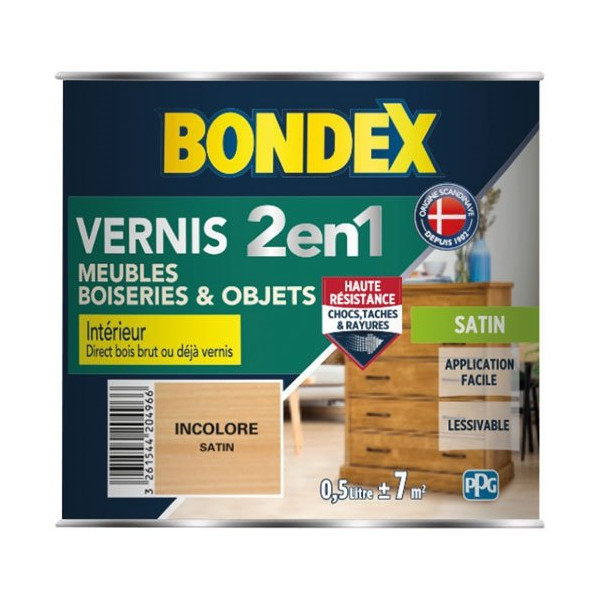 BONDEX - vernis incolore satin 0.50 litre