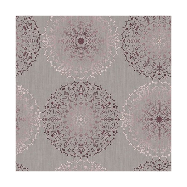 D-C-TABLE - Nappe ronde monte carlo charlene gris 150cm