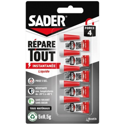 Sader Fix & Glue Liquide 5x0,5gr Mini Tubes