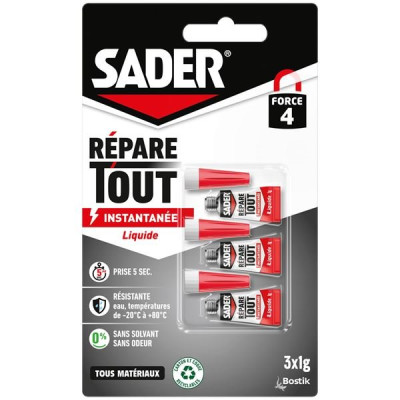 Sader Fix & Glue Liquide 3x1gr Mini Tubes