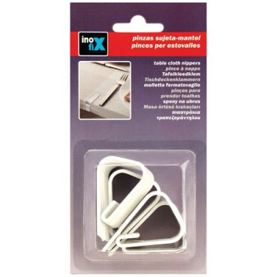 Pince Attache Nappe Blanche Lot de 4 sous blister