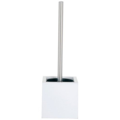 PORTE BROSSE WC MDF INOX BLANC (Vendu par 1)