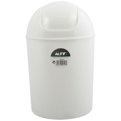POUBELLE PLASTIQUE RONDE 7L SDB BLANC (Vendu par 1)