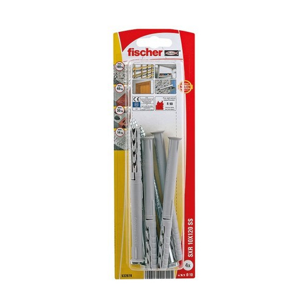 FISCHER - Cheville sxr rallongée 10x120 blister de 4