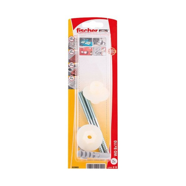 FISCHER - Cheville wd 8x110 lavabos/urinoirs blister de 2