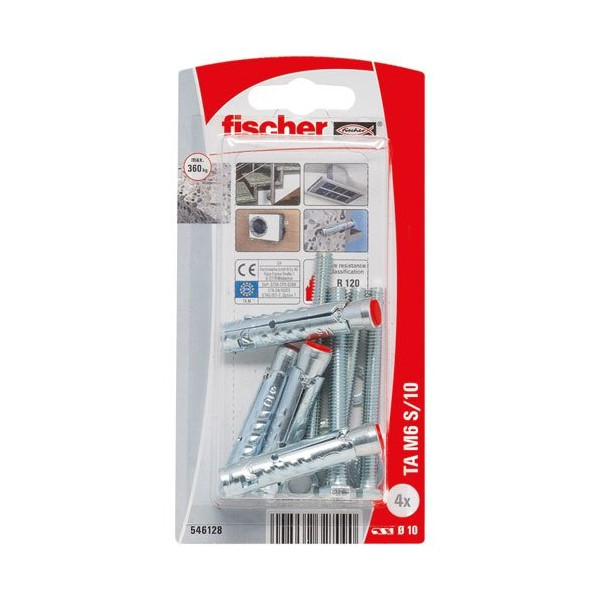FISCHER - Cheville lourde ta m6s blister de 4