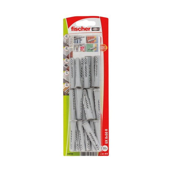 FISCHER - Cheville multimat ux 8x50 r blister de 30