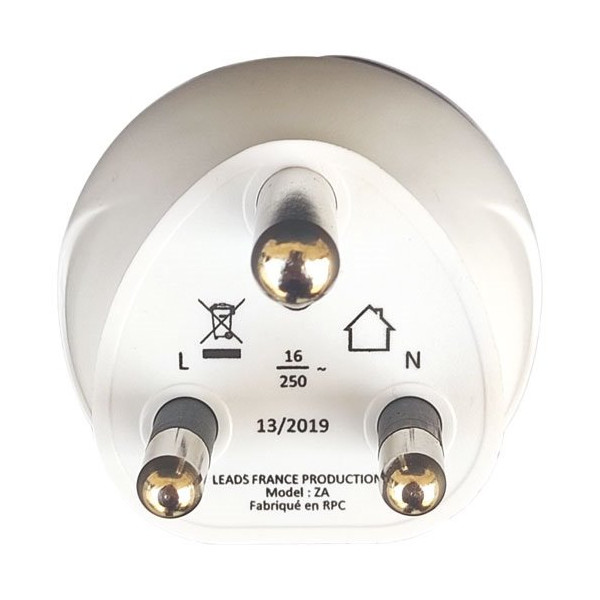 LTE DESIGN - Adaptateur 2p+t Afrique du Sud 230V 3680W