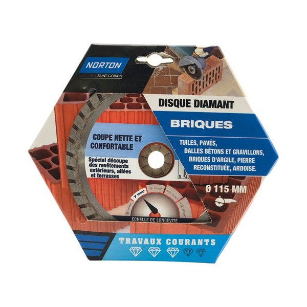 NORTON - Disque diamant 115 travaux courants brique