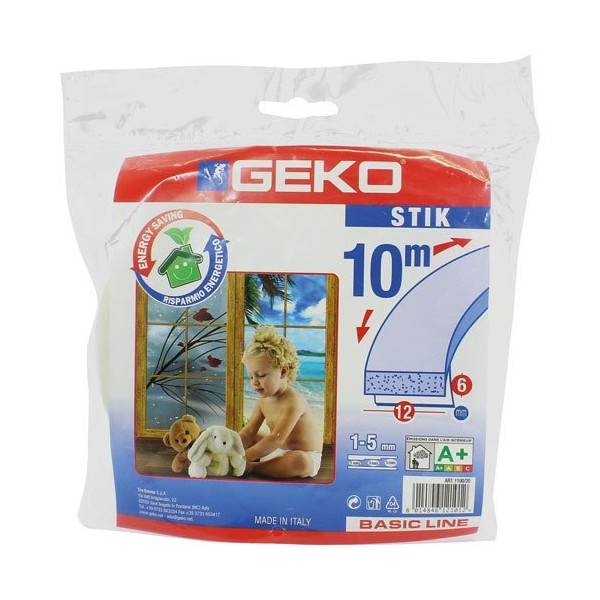 GEKO - Bourrelet mousse pu blanc 12mmx6mmx8m Mistral