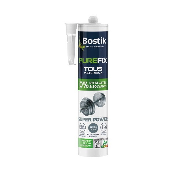 BOSTIK - Mastic fixation Purefix Super Power - blanc - 290 mL