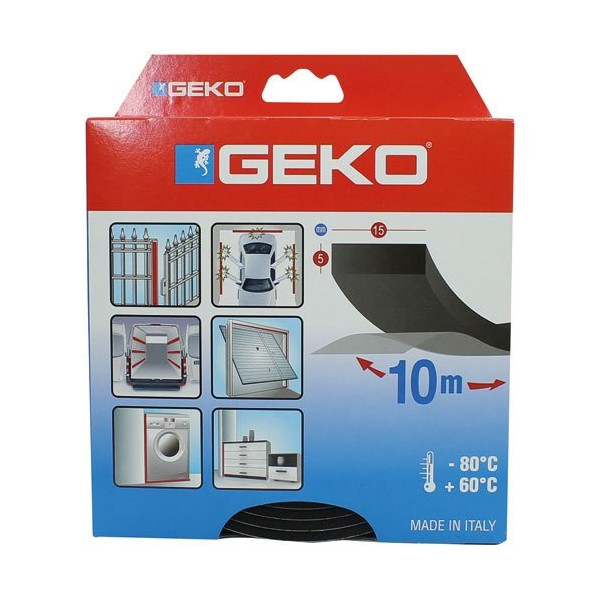 GEKO - Mousse adhésive multifonctions 15mmx5mmx10m noir