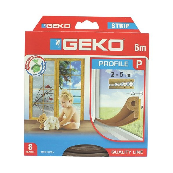 GEKO - Joint adhésif P 9mmx6m marron