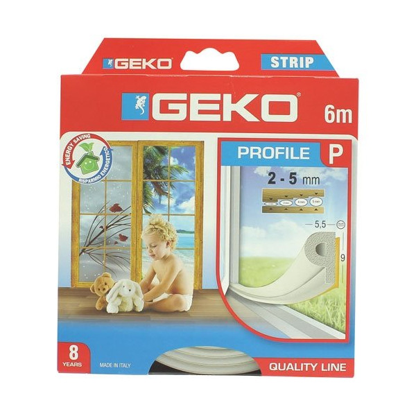 GEKO - Joint adhésif P 9mmx6m blanc