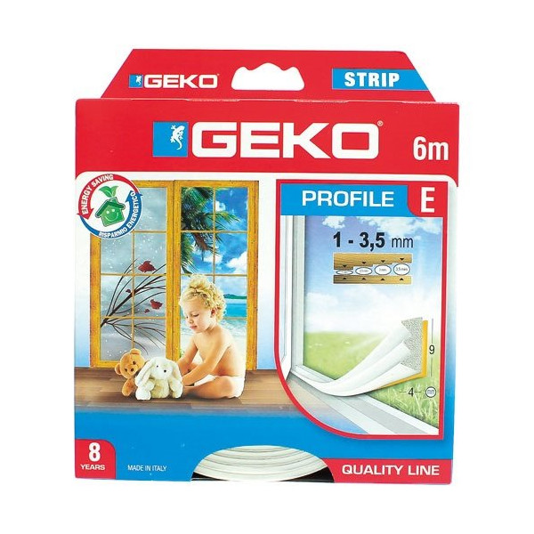 GEKO - Joint adhésif E 9mmx6m blanc