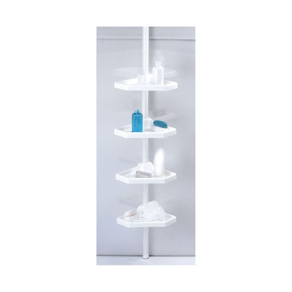 MSV - Serviteur de douche plastique d'angle blanc télescopique