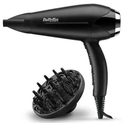 Sèche-cheveux Turbo Smooth -2200 W-6 vit./T°+ Air frais-Concent. 13 mm-Diffuseur 15cm-Noir