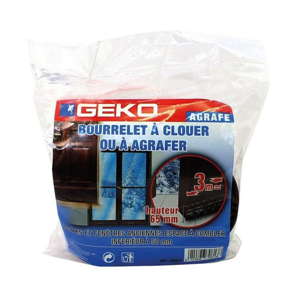 GEKO - Joint à clouer ou agrafer 65mmx3m marron