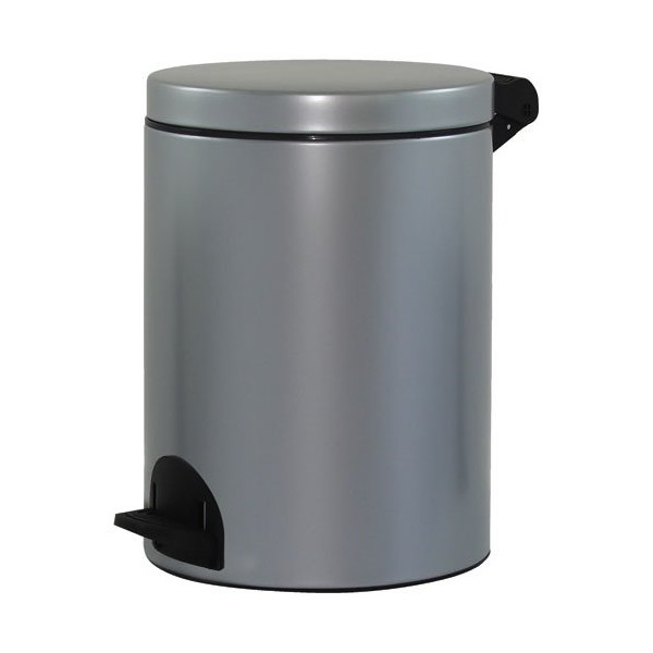 ROSSIGNOL - Poubelle à pédale 14 L Gris Métal - Élora