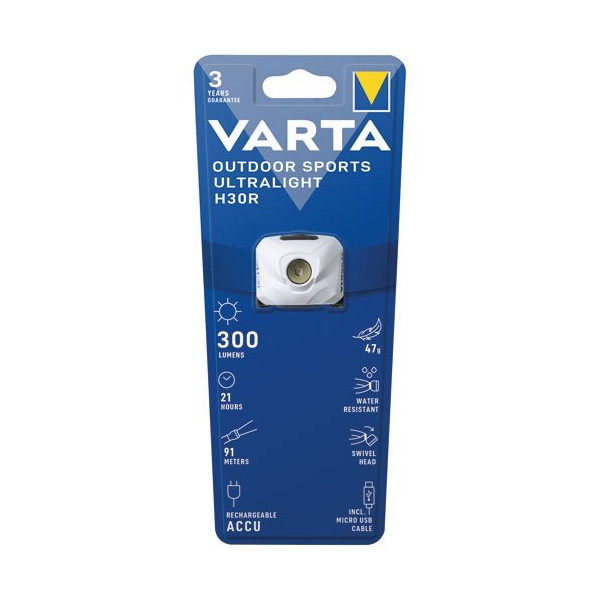 VARTA - Torche outdoor sports ultralight h30r blanche