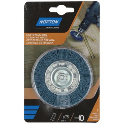 BROSSE PERCEUSE CIRC. NYLON BLEU 75
