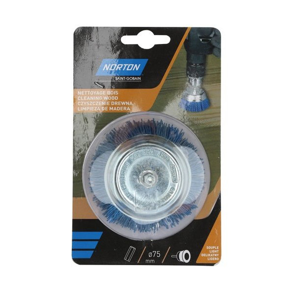 NORTON - Brosse perceuse coupe nylon bleu 75 Norton