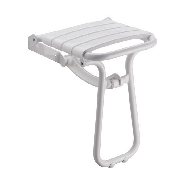 GODONNIER - Siège douche escamotable avec pied alu époxy blanc