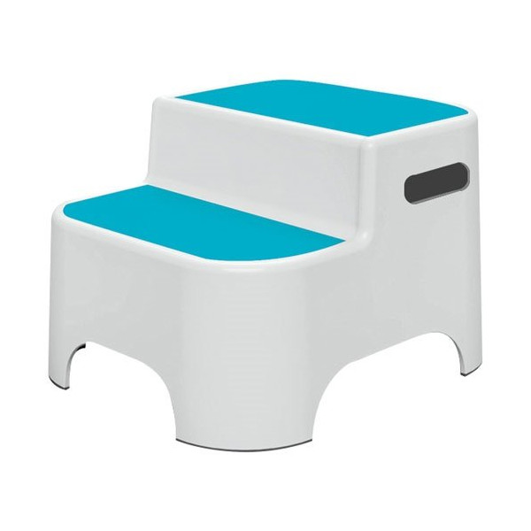GODONNIER - Marche pied salle de bain pour enfant double blanc/bleu