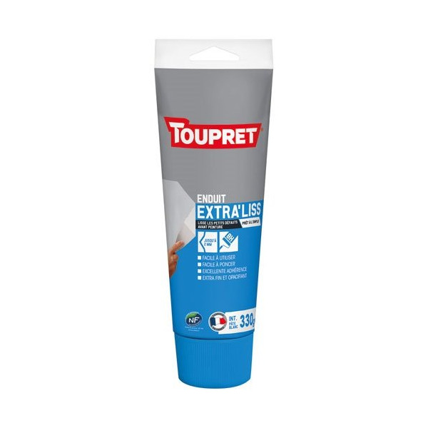 TOUPRET - Enduit lissage pâte pour finitions intérieures tube 330g