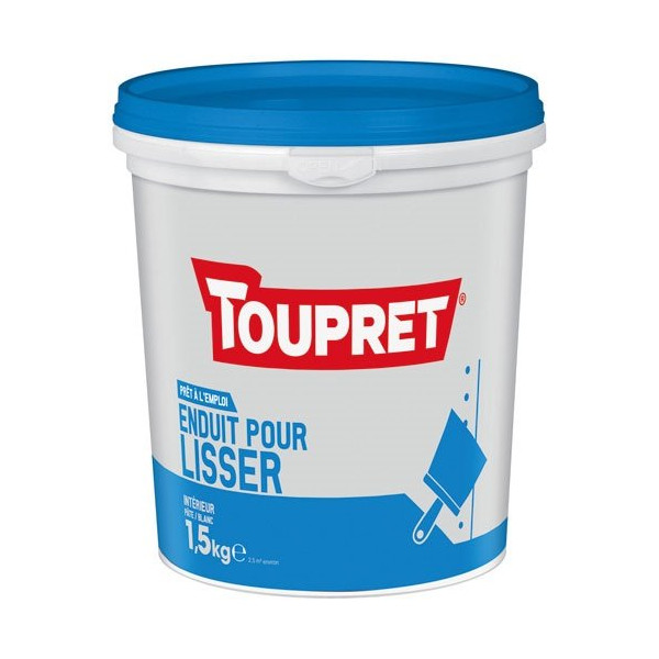 TOUPRET - Enduit lissage intérieur pâte 1.5kg blanc