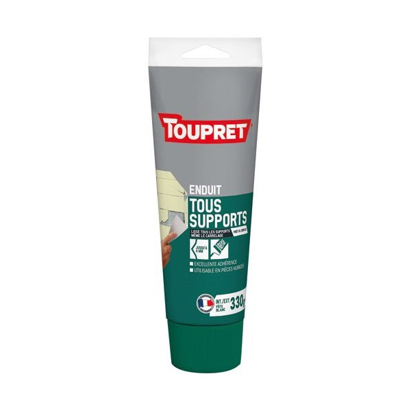 TOUPRET - Enduit tous supports intérieur extérieur - Blanc - 330 g