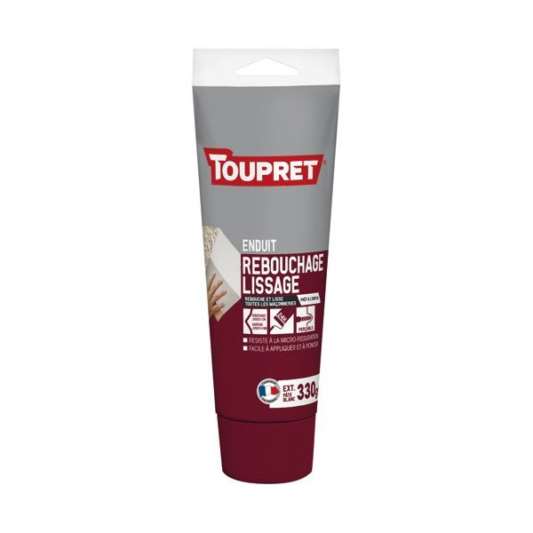 TOUPRET - Enduit de rebouchage lisse extérieur - Blanc - 330 g