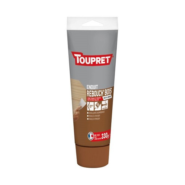 TOUPRET - Enduit rebouchage bois intérieur extérieur pâte 330 g