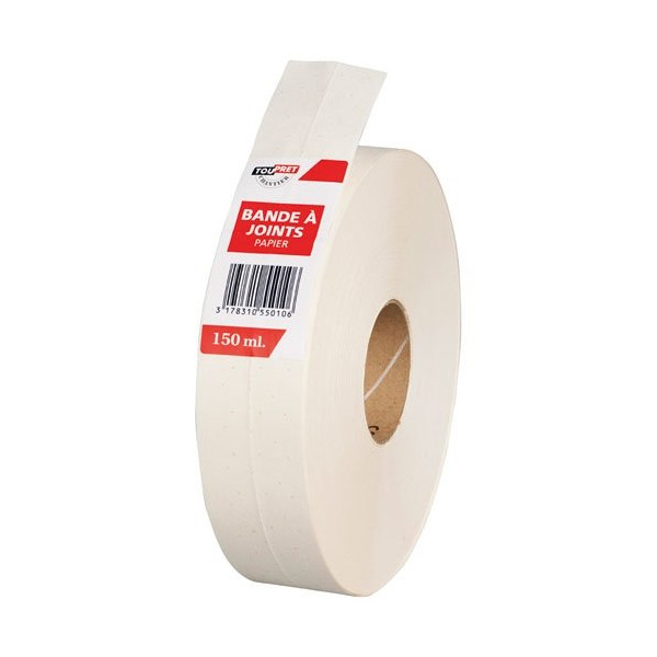 TOUPRET - Bande à joint papier pour plaques de plâtre 5cm 153m