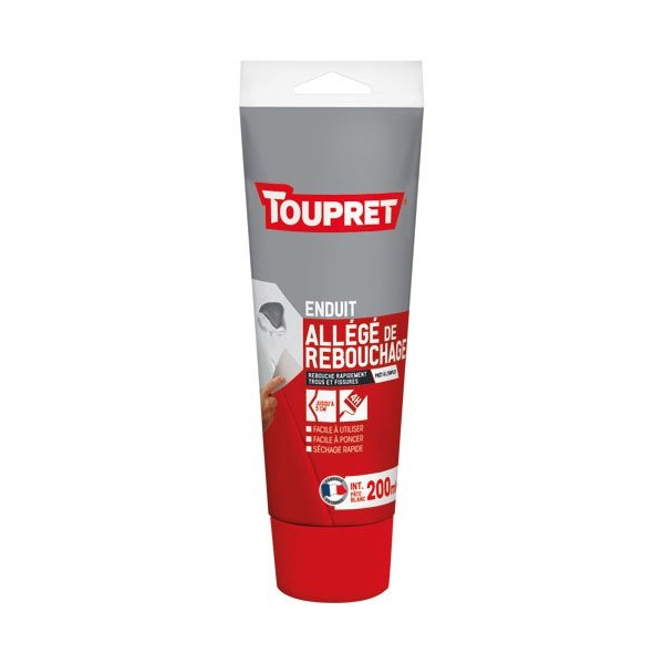 TOUPRET - Enduit allégé de rebouchage intérieur tube 200 ml