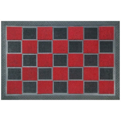 TAPIS PICOTS FLOQUE ROUGE 40X60CM