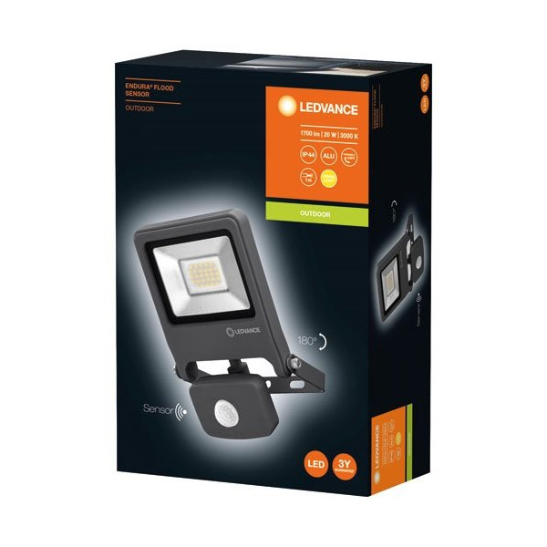 LEDVANCE - Projecteur endura flood 20w 1600lm 3000k gris foncé