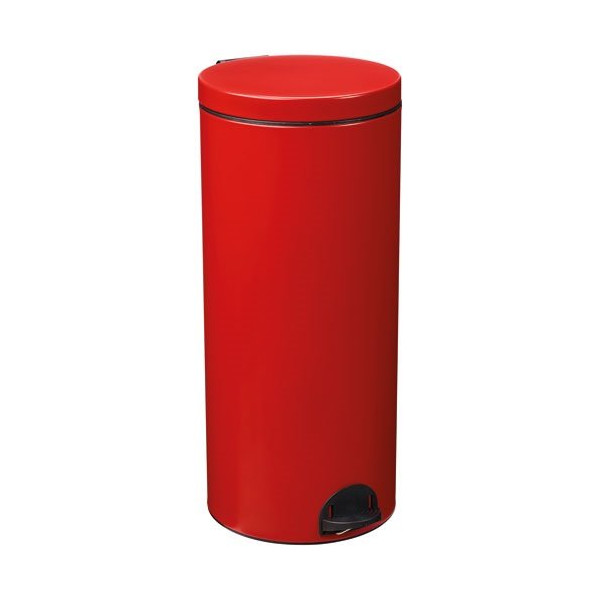 ROSSIGNOL - Poubelle à pédale 30 L Rouge Carmin - Élora