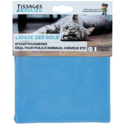 Attrape Poussières Microfibres Sols Bleu 40X50cm Poils d'Animaux