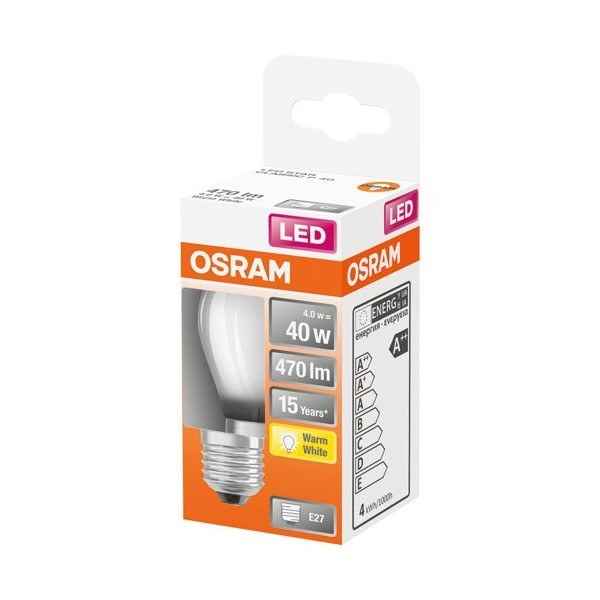 OSRAM - Led sphérique verre dépoli 4w e27 chaud bte 1