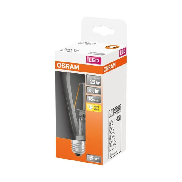 OSRAM - Led edison clair filament 2.5w e27 chaud bte 1