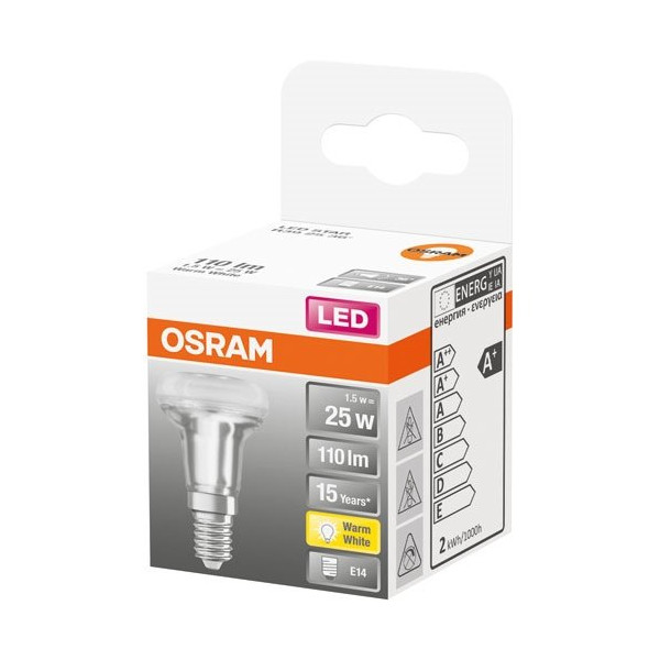 OSRAM - Spot r39 led verre clair 1.5w e14 chaud bte 1