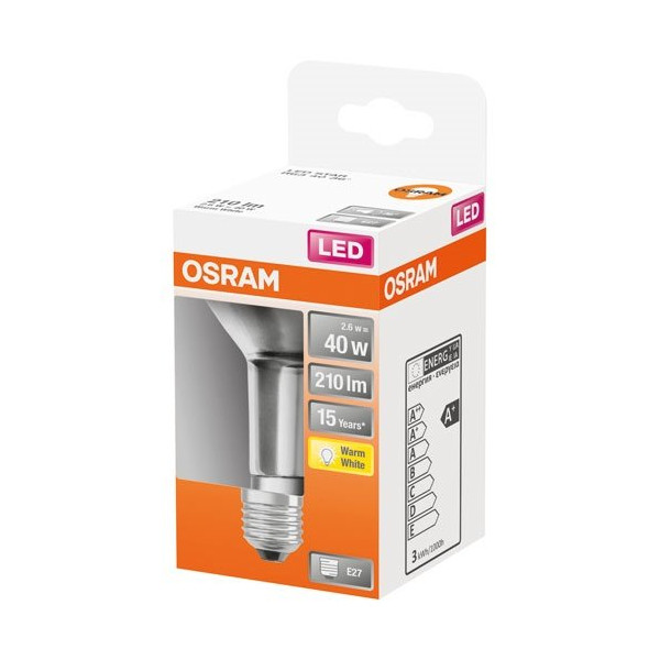 OSRAM - Spot r63 led verre clair 2.6w e27 chaud bte 1