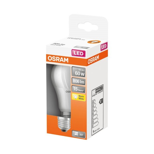 OSRAM - Led standard dépolie avec radiateur 8.5w e27 chd bte 1